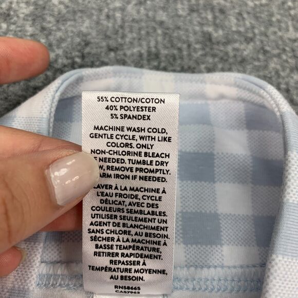 Nordstrom Bike Shorts Girl L Large Blue Gingham Plaid Stretch Cotton Blend - Picture 6 of 12